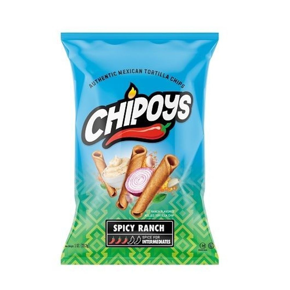 Chipoys Spicy Ranch Rolled Tortilla Chips, 1 Ounce -- 144 per case