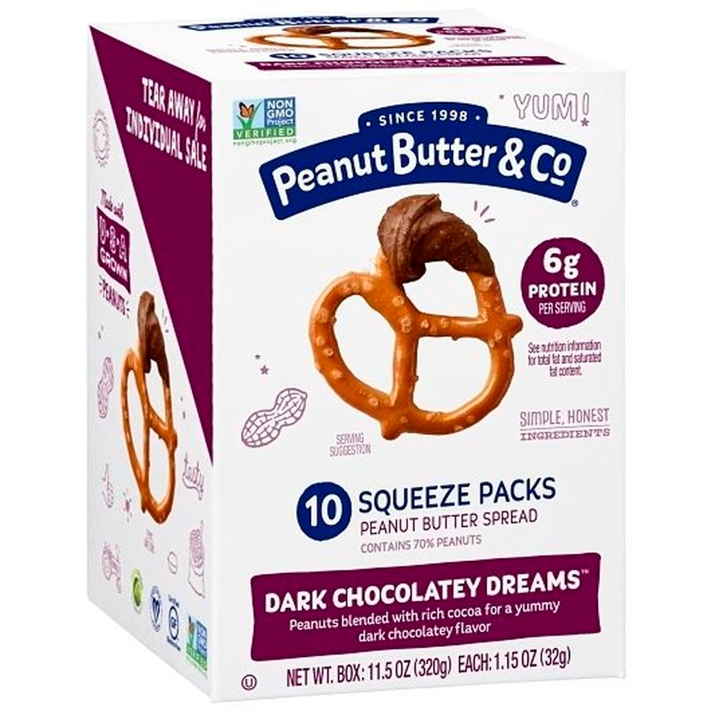 Peanut Butter and Co Dark Chocolatey Dreams Peanut Butter Spread, 1.15 Ounce -- 60 per case