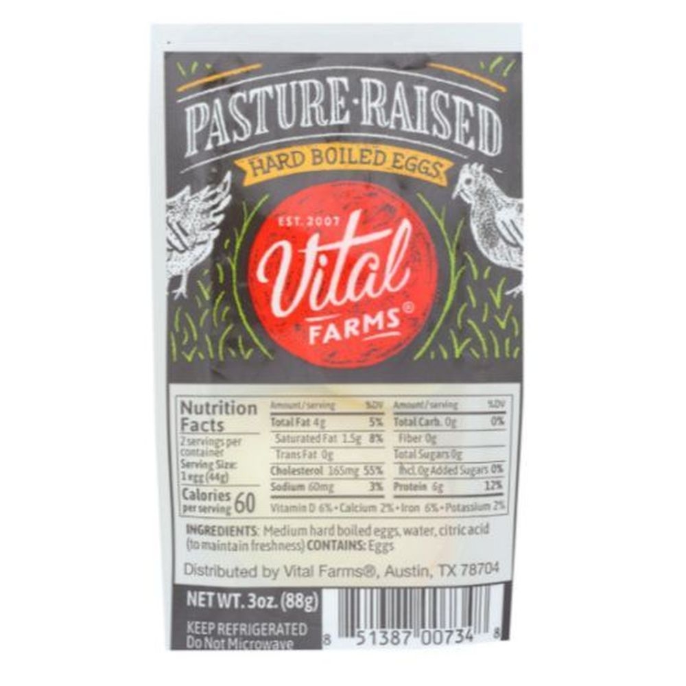 Vital Farms Pasture Raised Hard Boiled Eggs, 3 Ounce -- 20 per case
