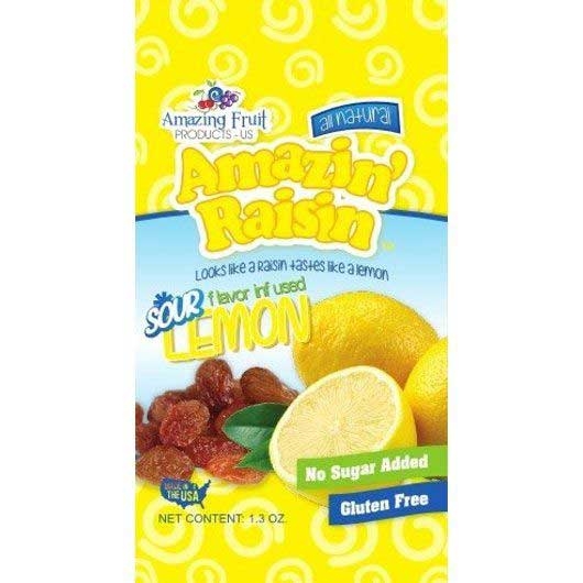 Amazin Raisin Sour Lemon Flavor Infused Raisin, 1.3 Ounce -- 250 per case