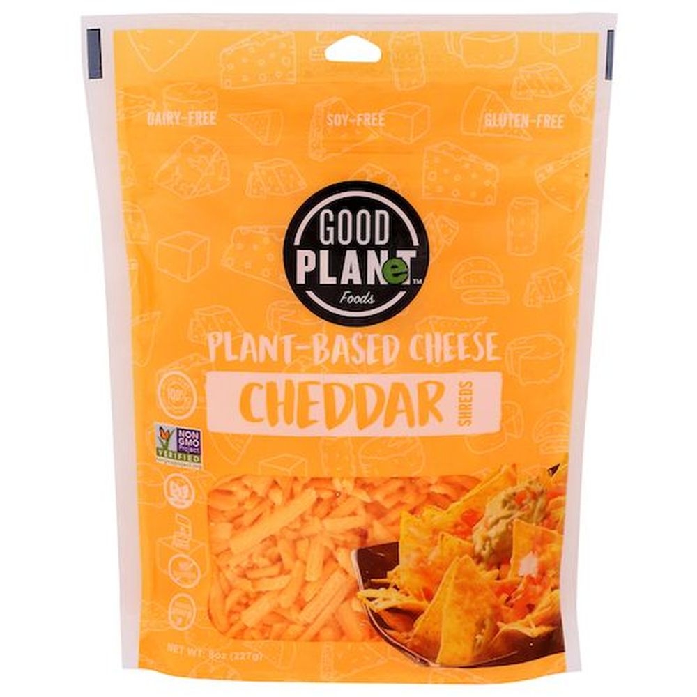Good Planet Foods Plant Based Cheddar Cheese Shreds, 8 Ounce -- 7 per case