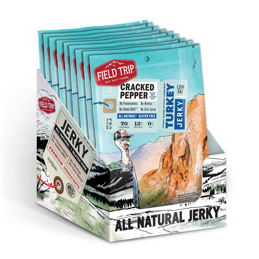 Field Trip Cracked Pepper Turkey Jerky, 2.2 Ounce -- 9 per case.