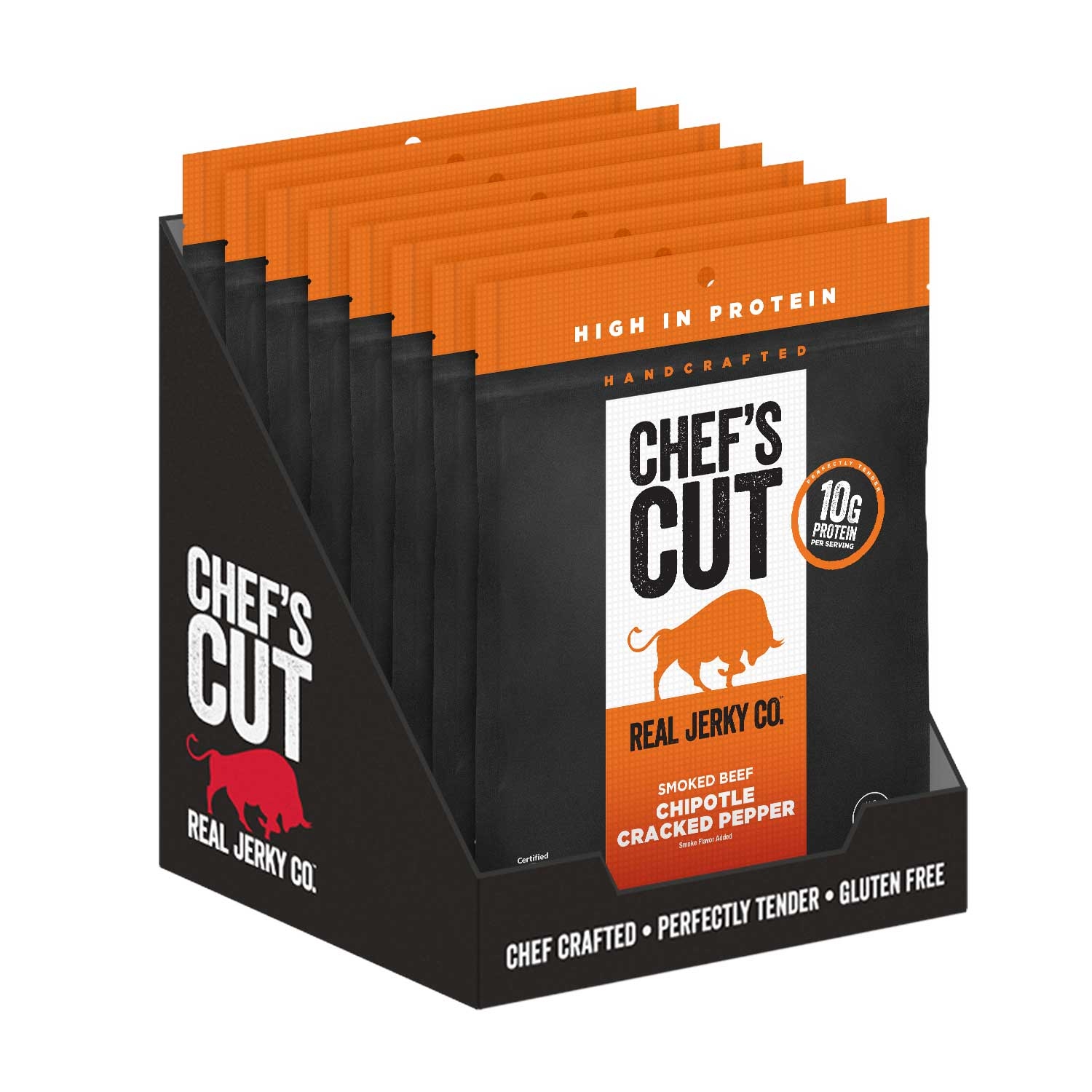 Chefs Cut Chipotle Cracked Pepper Smoked Beef Jerky, 2.5 Ounce -- 8 per case.