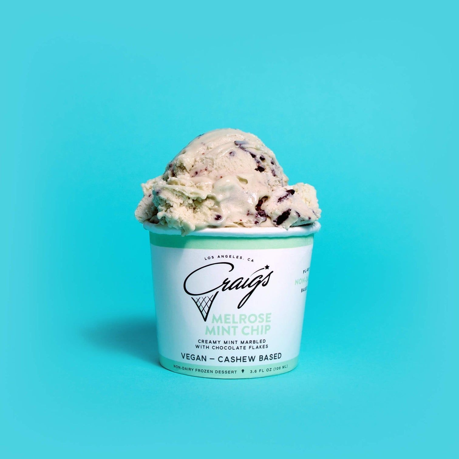 Craigs Vegan Dairy Free Melrose Mint Chip with Spoon, 3.6 Ounce -- 24 per case
