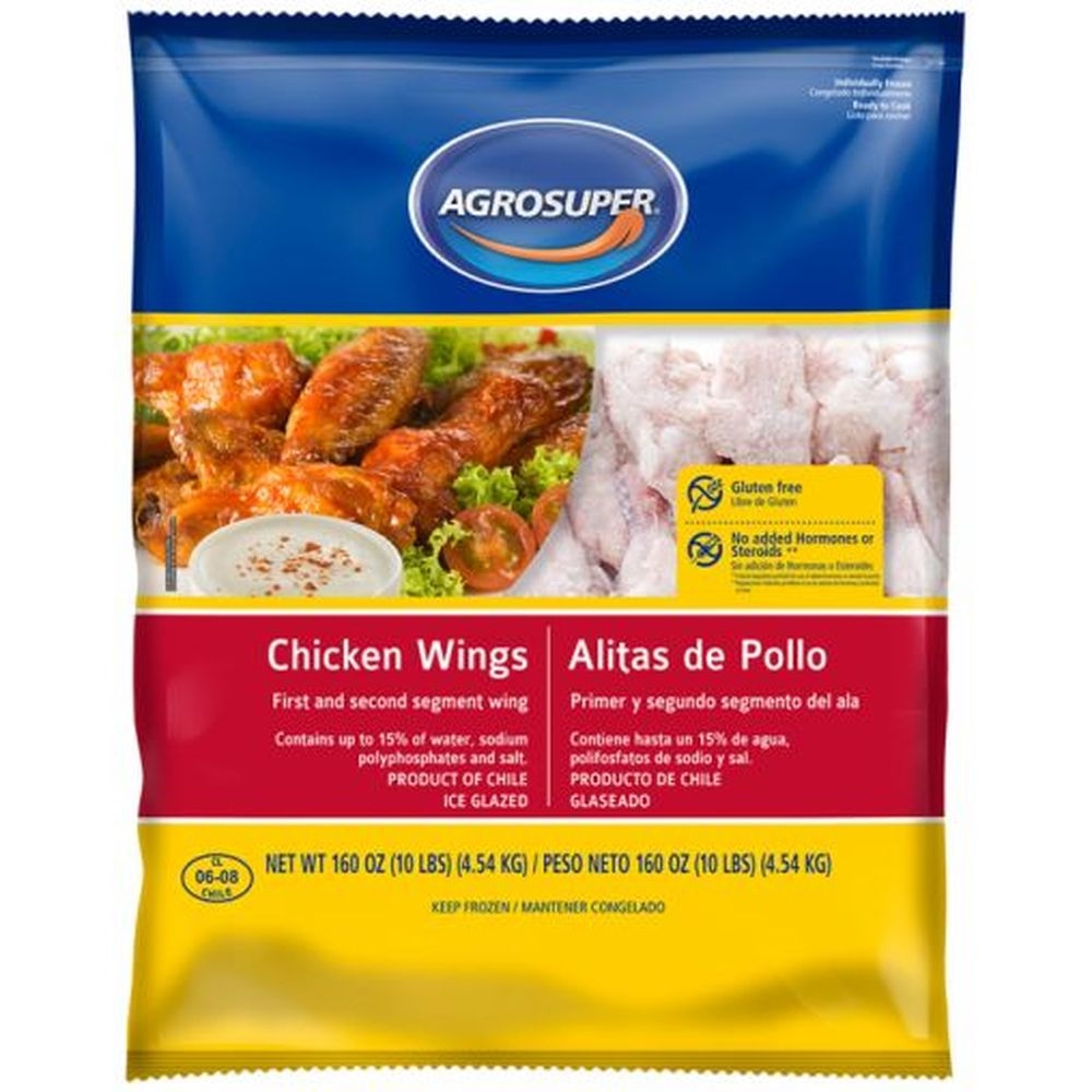 Agrosuper Marinated Party Chicken Wing, 10 Pound -- 4 per case