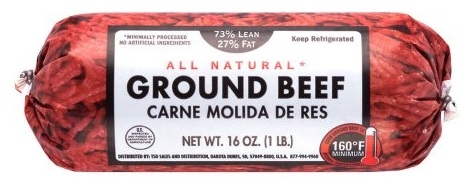 Packer 73/27 Fine Ground Beef, 3 Pound -- 12 per case.