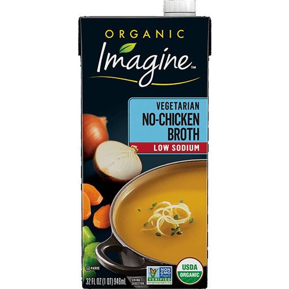 Imagine Organic Low Sodium Vegetarian No Chicken Broth Soup, 32 Fluid Ounce -- 6 per case