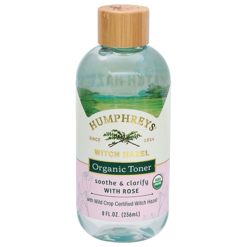 Humphreys Organic Soothe and Clarify Witch Hazel Plus Rose Facial Toner, 8 Ounce
