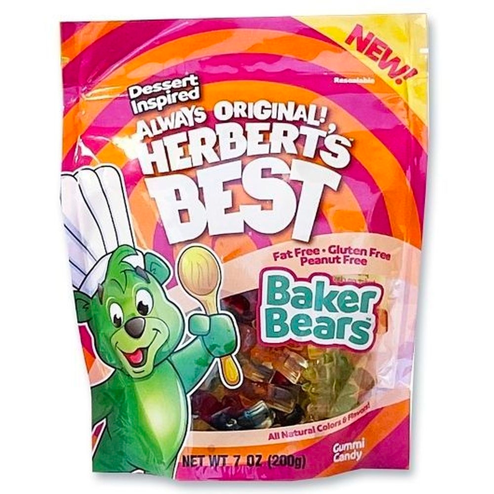 Herberts Best Grams Of Baker Bear Gummi - Peggable Stand Up Bag, 7 Ounce -- 10 per case