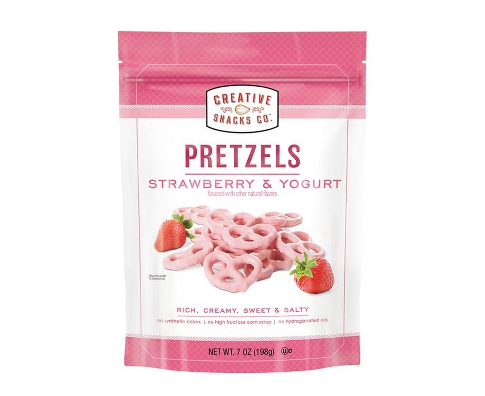 Creative Snacks Strawberry Yogurt Pretzels, 7 Ounce -- 6 per case
