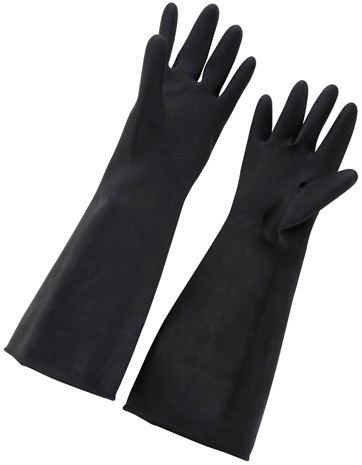 Winco Large Black Natural Latex Gloves, 10 x 18 inch -- 24 per case