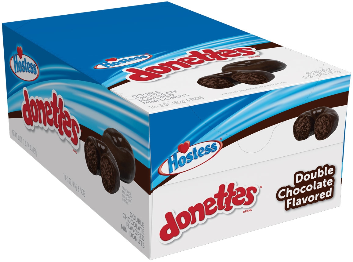 Donettes Single Serve Frosted Double Chocolate Mini Donuts, 3 Ounce -- 60 per case.