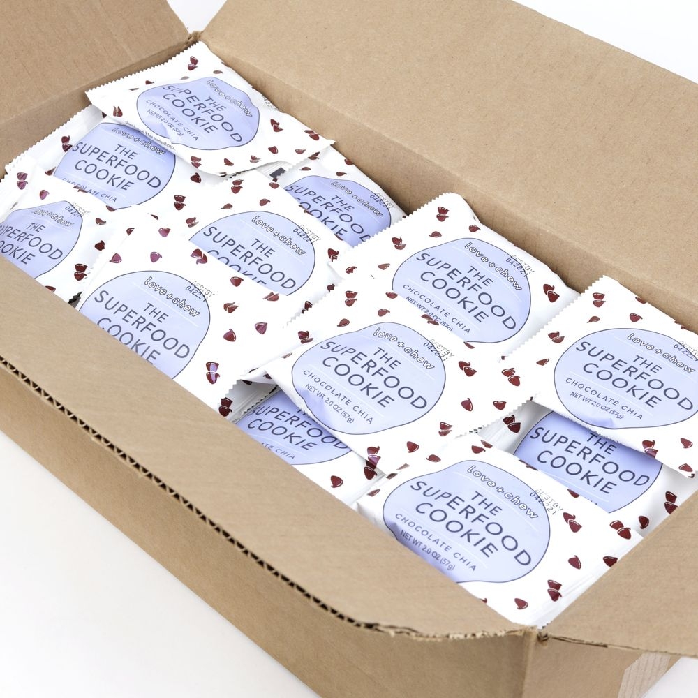 Love and Chew Chocolate Chia Superfood Cookie, 2 Ounce -- 60 per case
