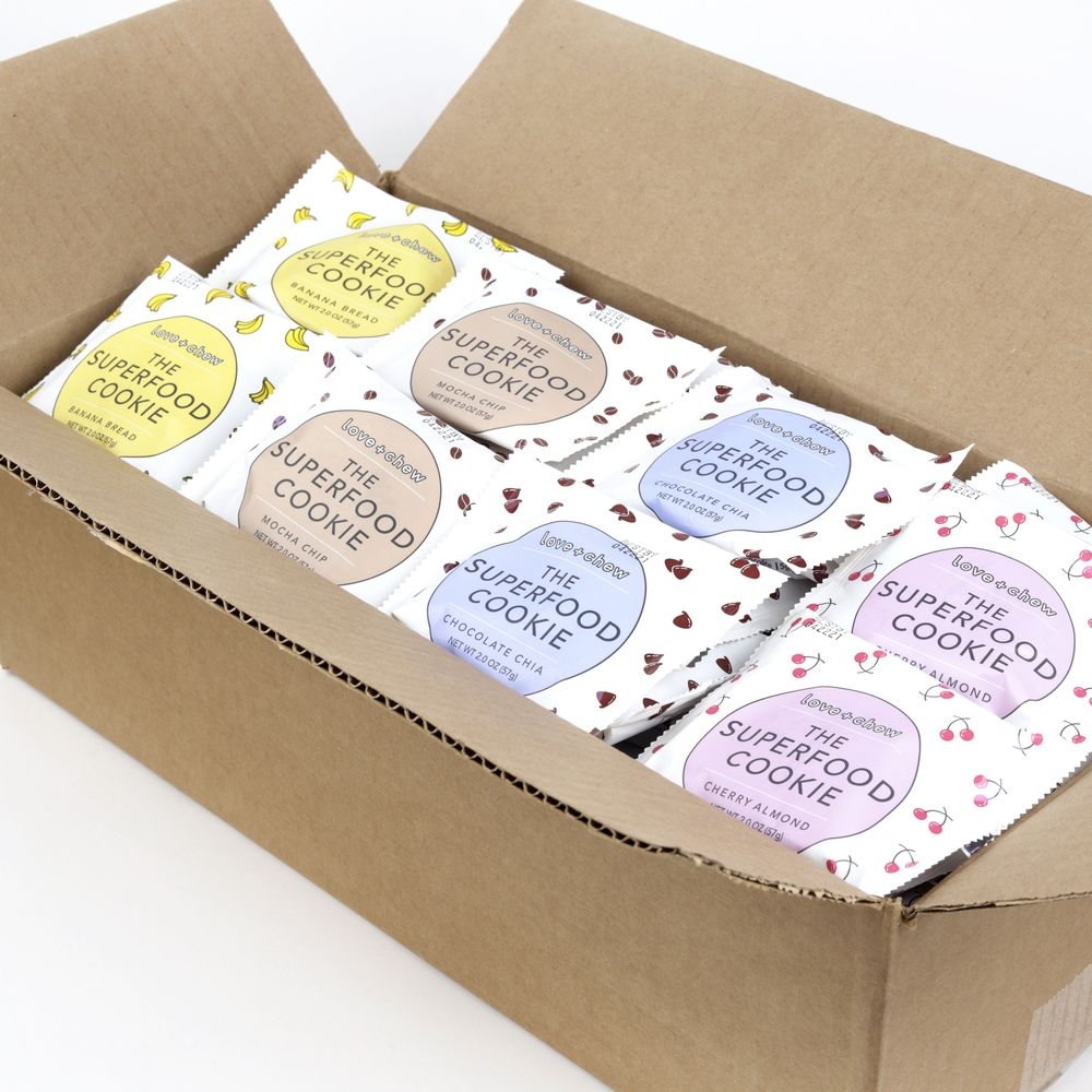 Love and Chew 4 Flavor Superfood Cookie - Bulk Box, 2 Ounce -- 60 per case