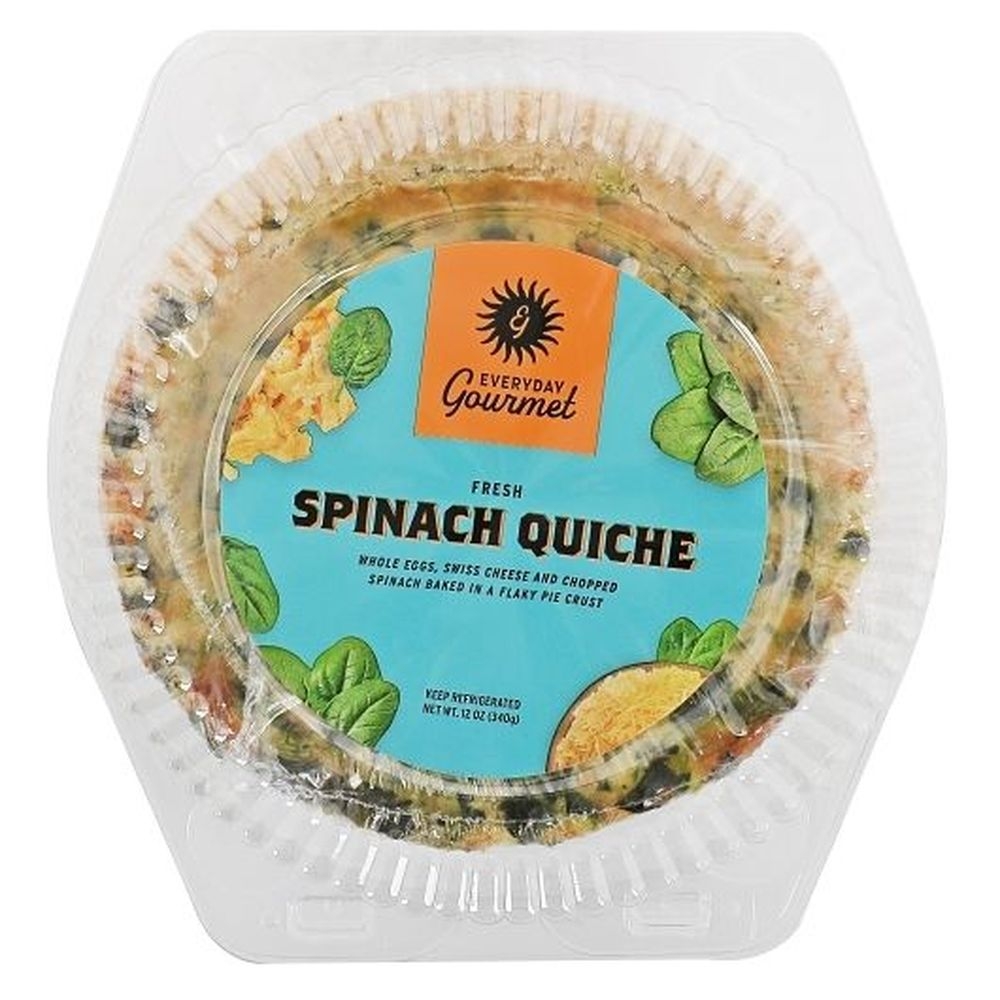 Everyday Gourmet Spinach and Cheese Quiche, 12 Ounce -- 8 per case