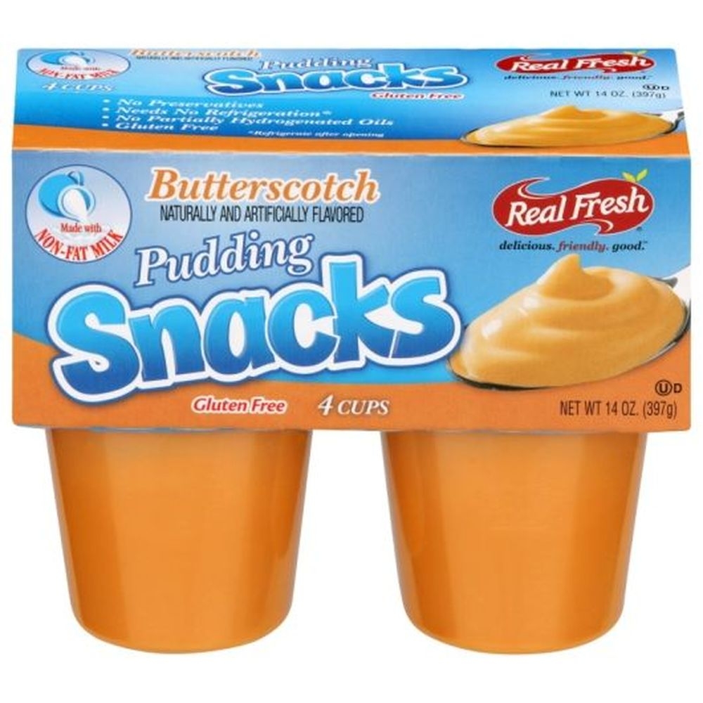 Real Fresh Butterscotch Pudding, 3.5 Ounce -- 12 per case