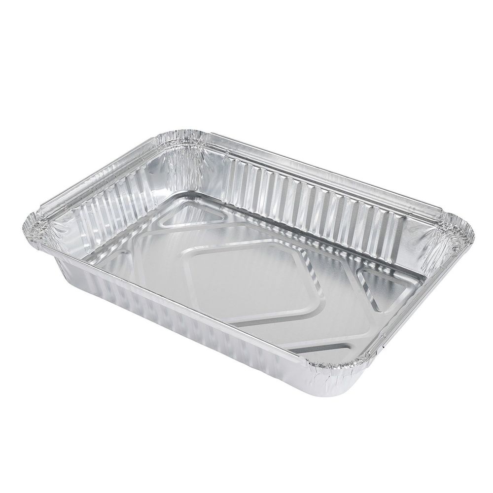 Chef's Seal Aluminum Silver Standard Weight Oblong Foil Pan, 1.50 Pound Capacity -- 500 per case