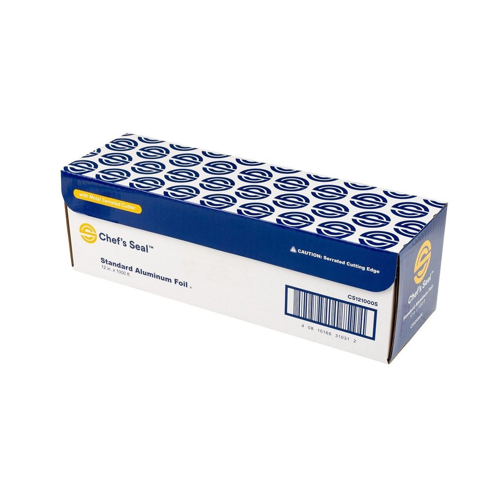 Chef's Seal Aluminum Silver Standard Weight Foil Roll, 12 inch x 1000 feet