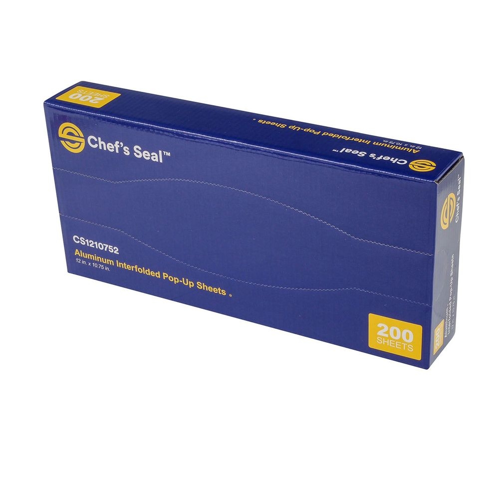 Chef's Seal Aluminum Silver Foil Interfolded Pop Up Sheet, 12 x 10.75 inch -- 2400 per case
