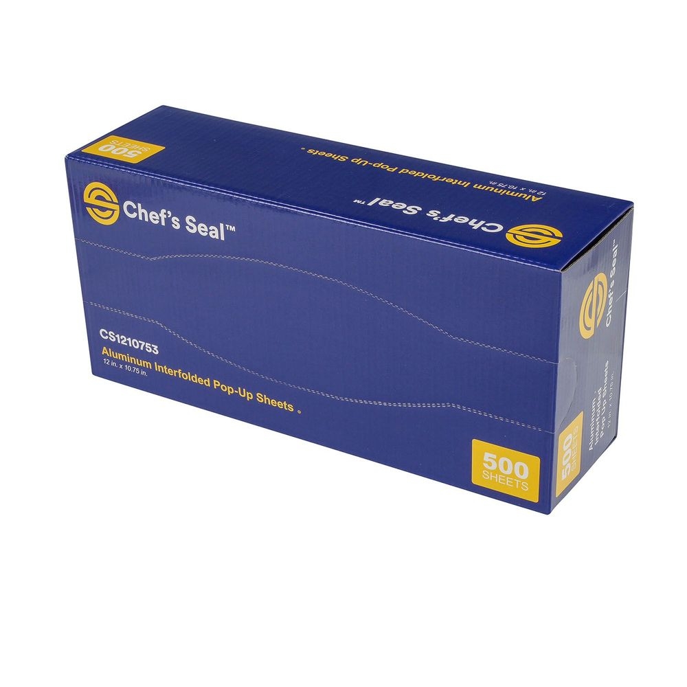 Chef's Seal Aluminum Silver Foil Pop Up Sheet, 12 inch x 10.75 inch -- 3000 per case