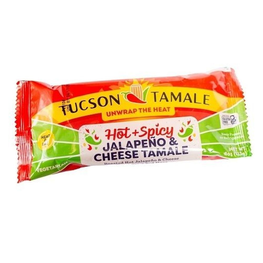 Tucson Foods Hot Plus Spicy Jalapeno and Cheese Tamale, 4 Ounce -- 12 per case