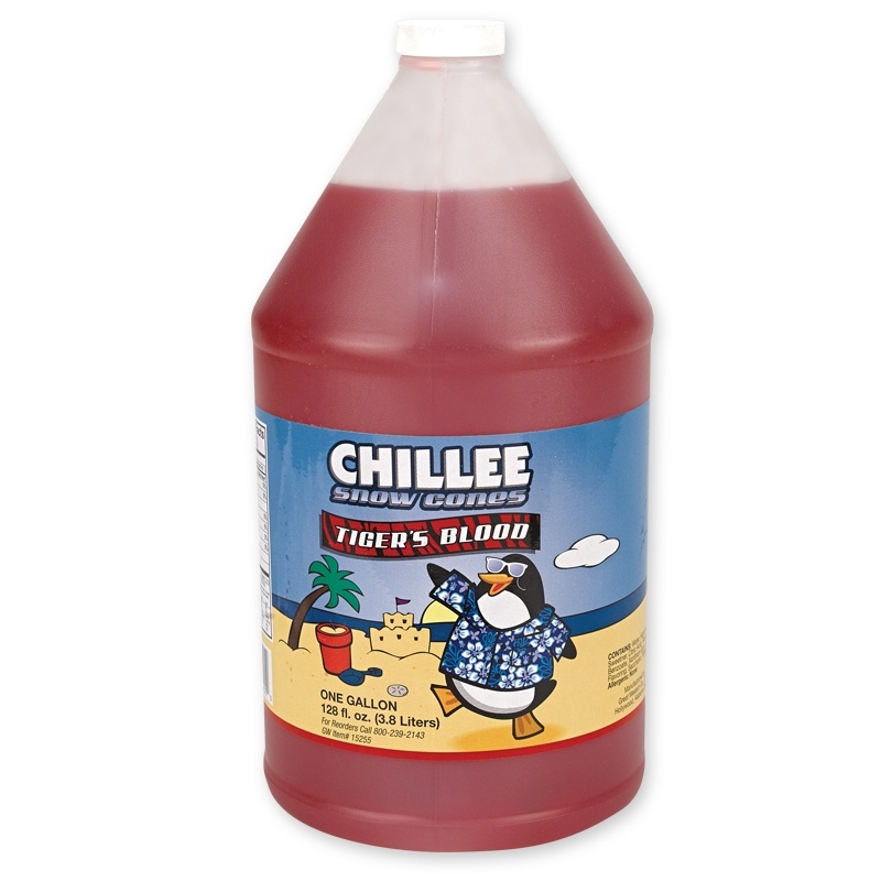 Chillee Snow Cone Tigers Blood Syrup, 1 Gallon -- 4 per case.