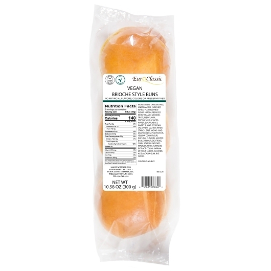 Euroclassic Vegan Brioche Burger Bun, 10.58 Ounce -- 14 per case