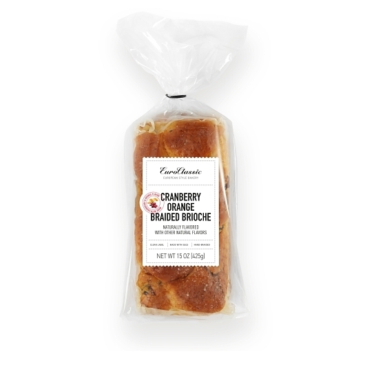 Euroclassic Individually Wrapped Cranberry Orange Braided Brioche Loaf, 12 count -- 12 per case