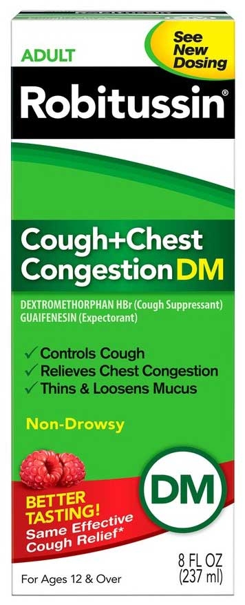 Robitussin Adult Cough Plus Chest Congestion DM, 8 Fluid Ounce -- 12 per case.