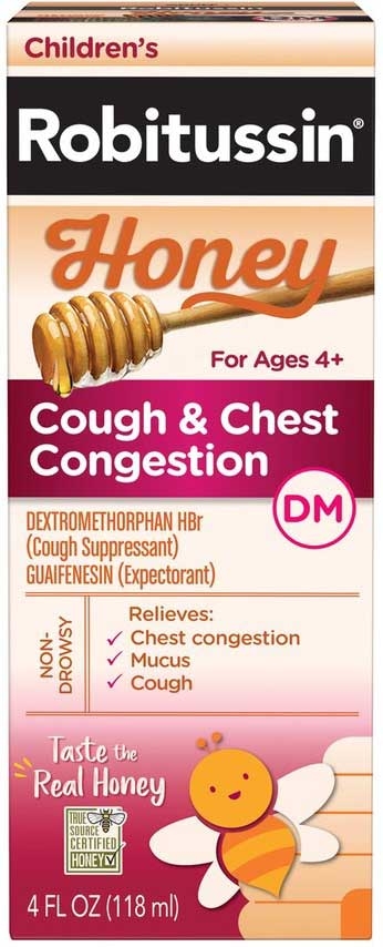 Childrens Robitussin Honey Cough and Chest Congestion Relief, 4 Fluid Ounce -- 24 per case.