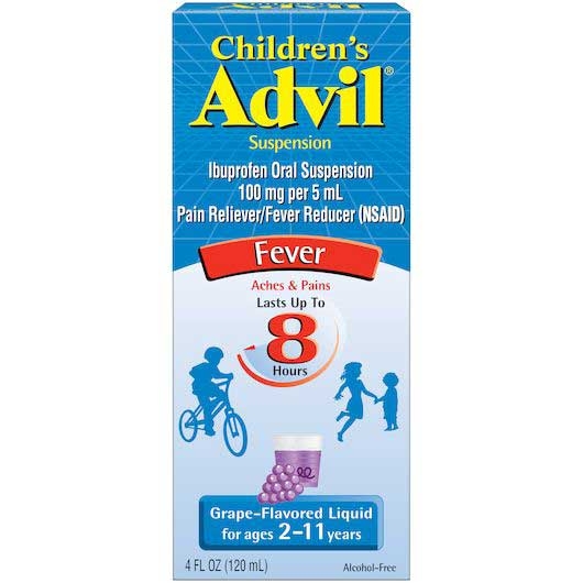 Advil Childrens Suspension Grape Flavored Liquid, 4 Fluid Ounce -- 36 per case