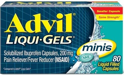Advil Liqui Gel Mini Liquid Filled Capsules, 80 count per pack -- 36 per case.