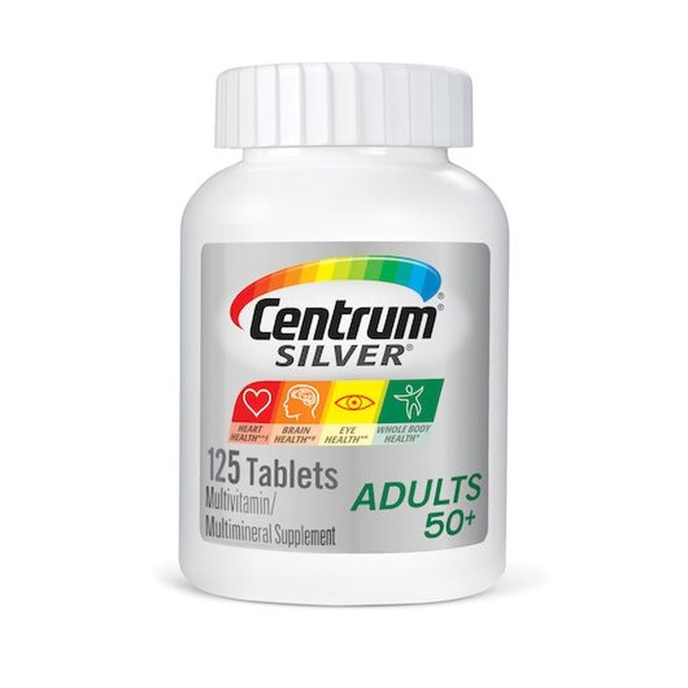 Centrum Silver Adult 50+ Multivitamin Multimineral Tablets, 125 count -- 12 per case