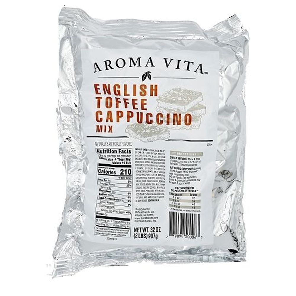 Aroma Vita English Toffee Cappuccino Mix, 2 Pound -- 6 per case