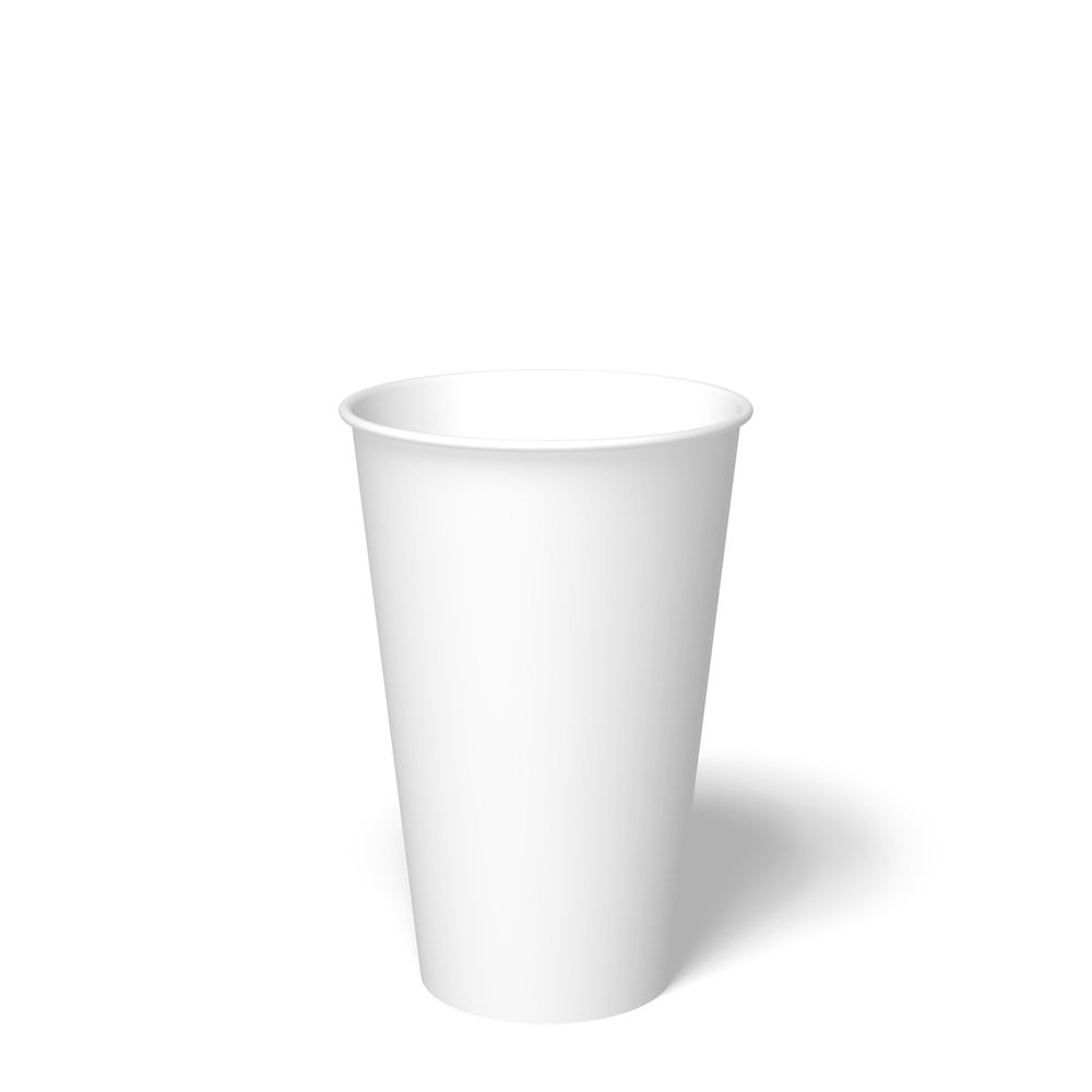 Graphic Packaging Carte Blanc White PE Coated Paper Hot Cup, 16 Ounce Capacity -- 1000 per case