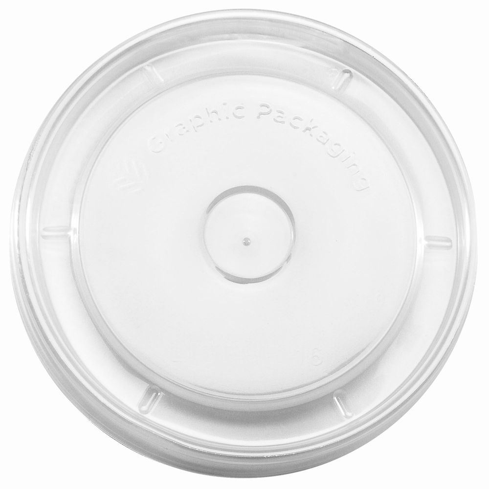Graphic Packaging Polypropylene Clear Flat Hot Lid for 6/8/10/16 Ounce Food Containers -- 1000 per case