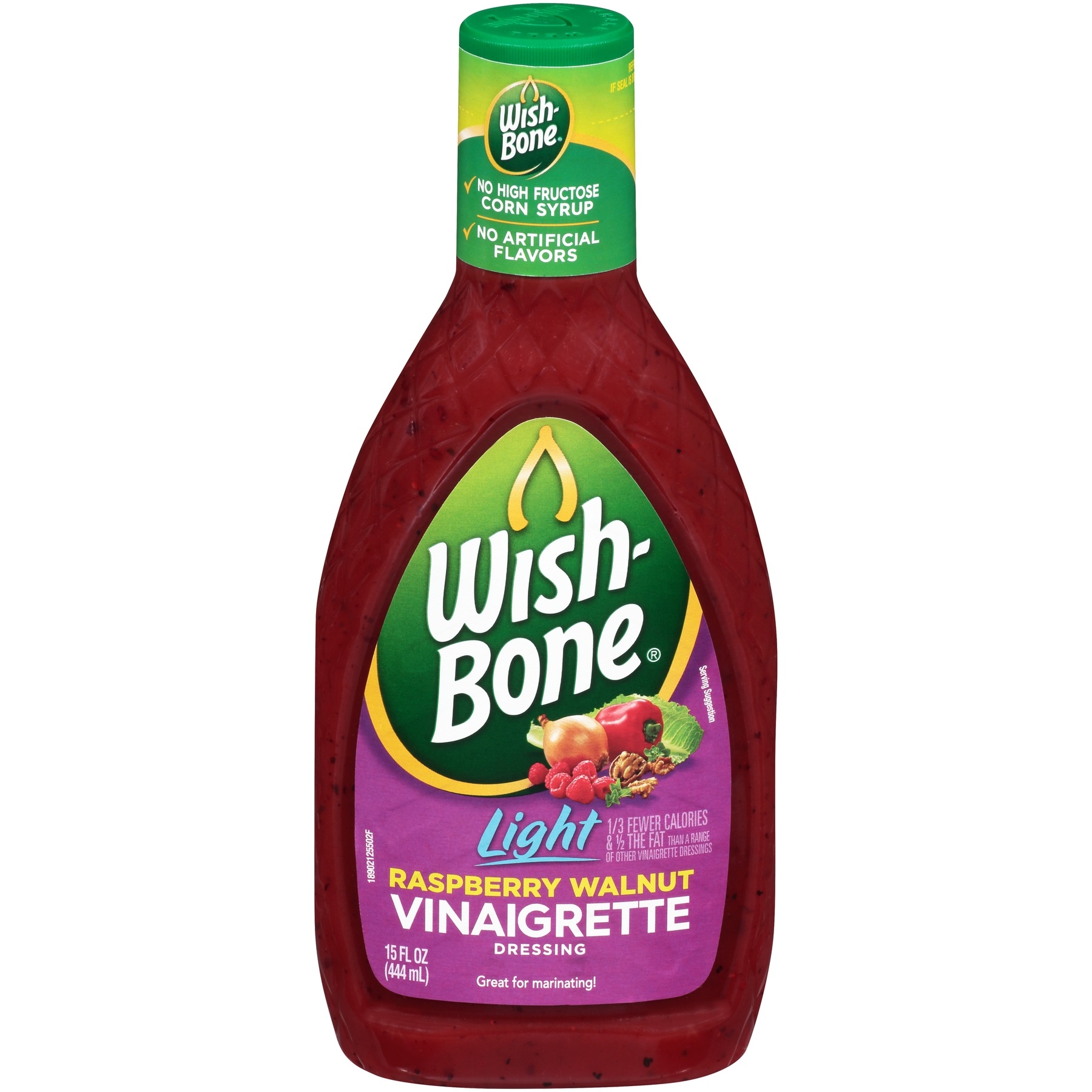 Wish Bone Light Raspberry Walnut Vinaigrette Dressing, 15 Fluid Ounce -- 6 per case.