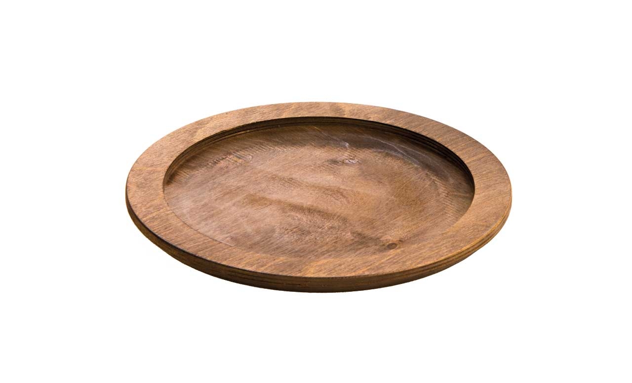 Lodge Walnut Stain Round Wood Underliner, 11 inch -- 6 per case.