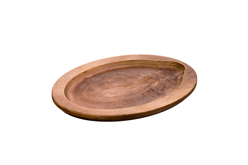 Lodge Walnut Stain Oval Wood Underliner -- 6 per case.