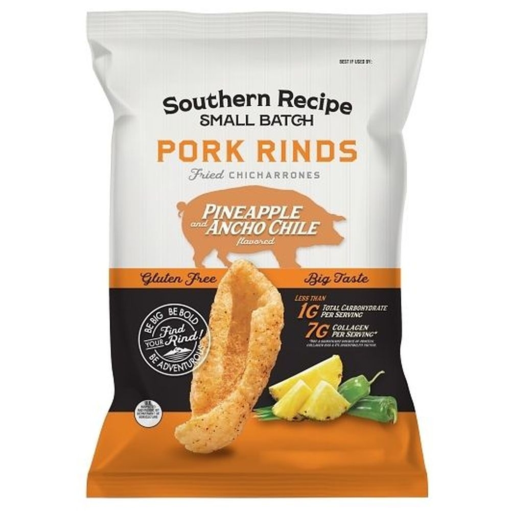 Southern Recipe Small Batch Pineapple Ancho Chile Pork Rinds, 2 Ounce -- 6 per case