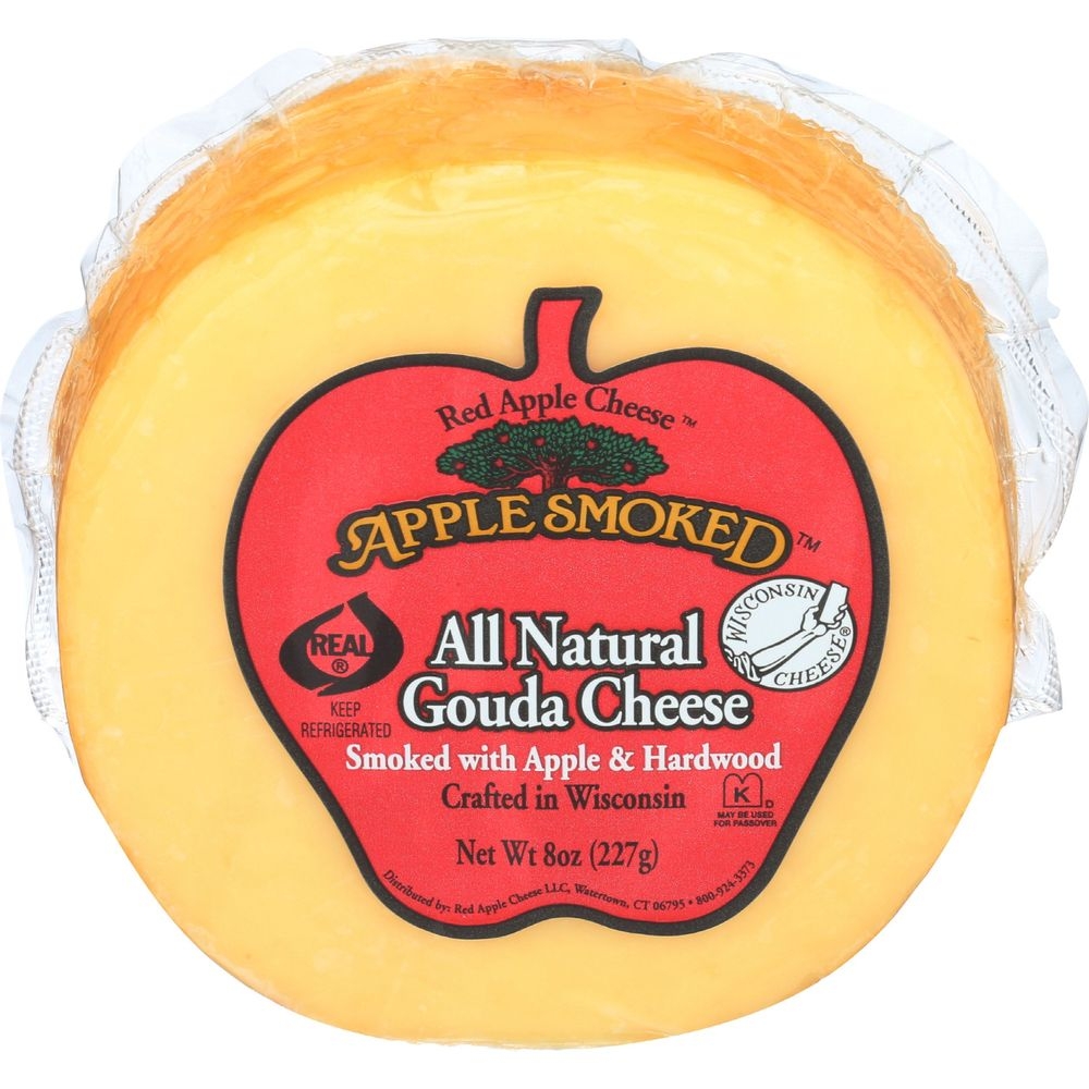 Apple Smoked All Natural Round Gouda Cheese, 8 Ounce -- 14 per case