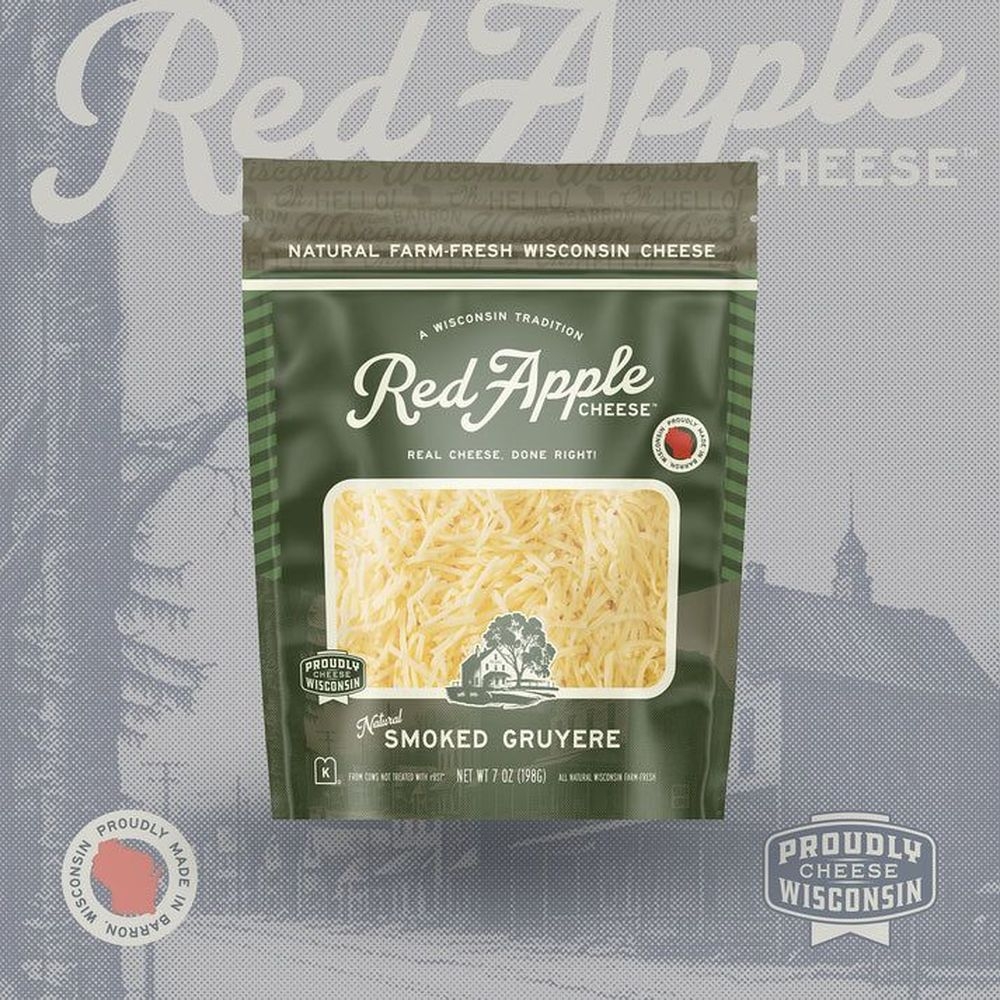 Red Apple Shredded Smoked Gruyere Cheese Shred, 7 Ounce -- 12 per case