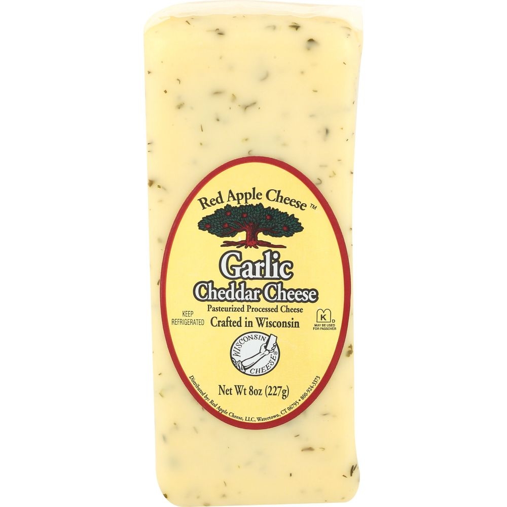 Red Apple Cheese Garlic Cheddar Cheese, 8 Ounce -- 12 per case