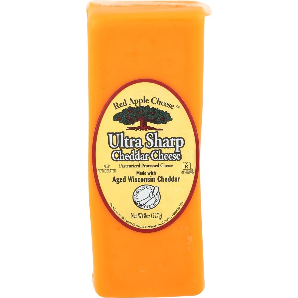 Red Apple Cheese Ultra Sharp Cheddar Cheese, 8 Ounce -- 12 per case