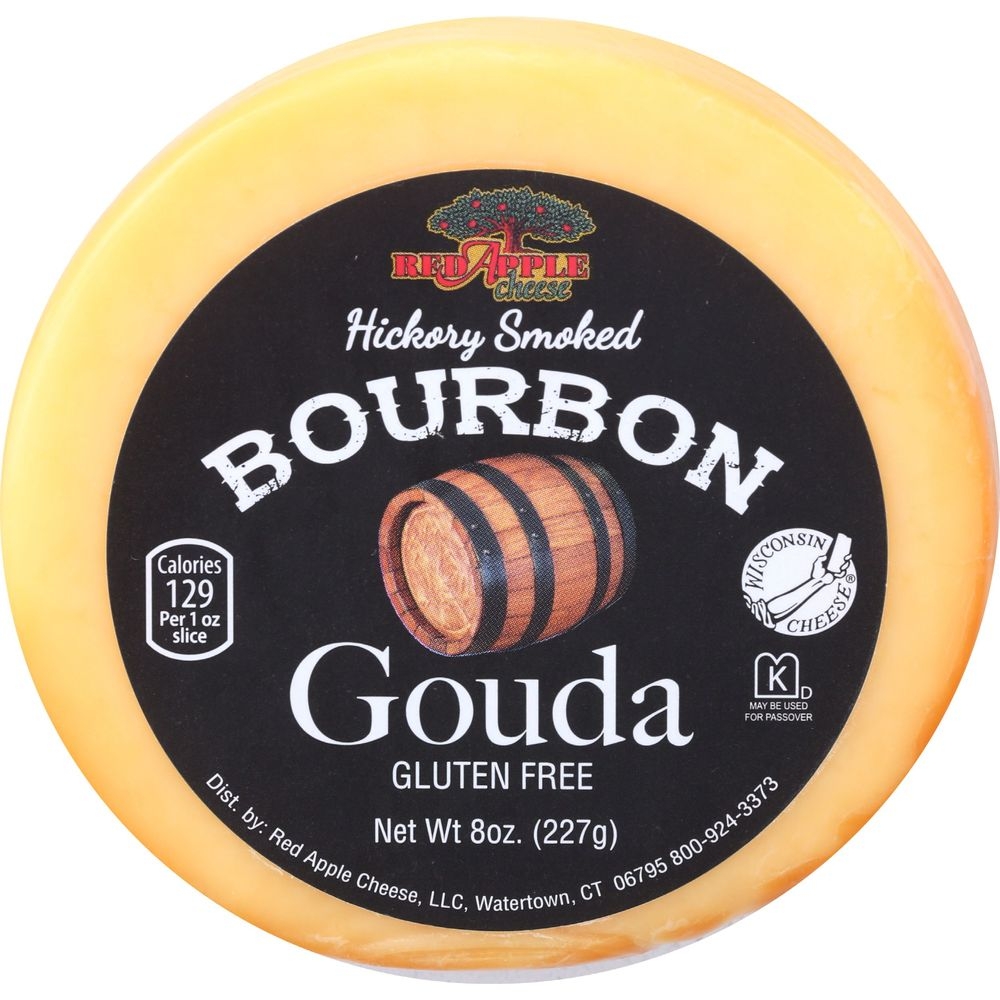 Red Apple Cheese Hickory Smoked Bourbon Gouda Cheese, 8 Ounce -- 12 per case