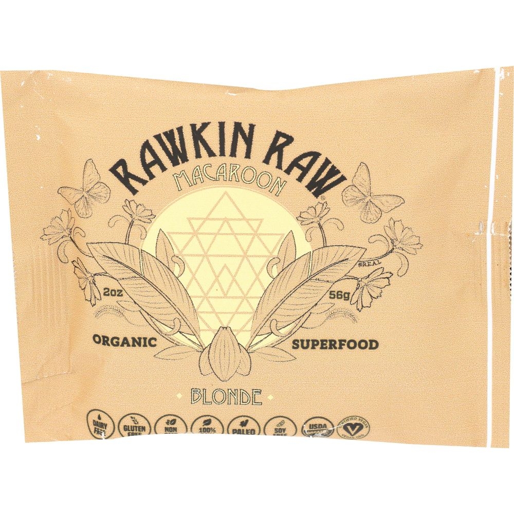 Rawkin Raw Organic Blonde Superfood Macaroon, 2 Ounce -- 12 per case