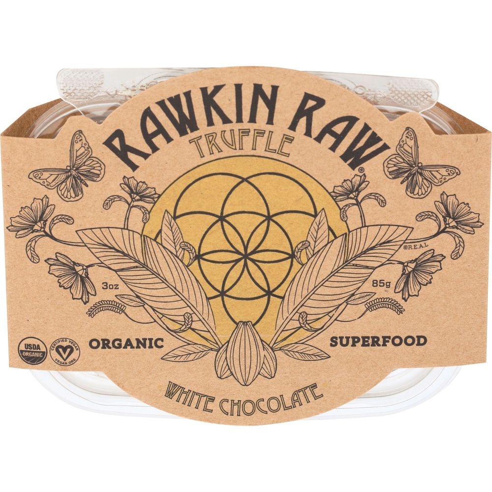 Rawkin Raw Organic White Chocolate Truffle, 3 Ounce -- 6 per case