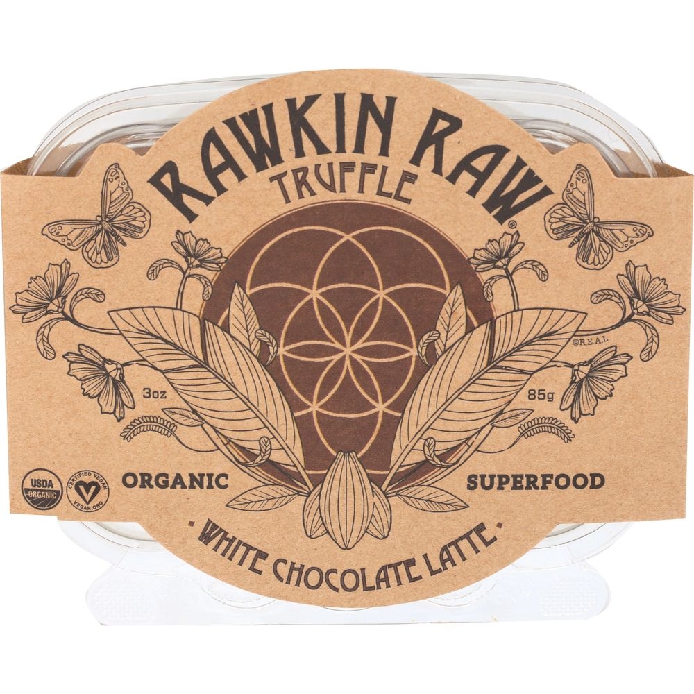 Rawkin Raw Organic White Chocolate Latte Truffle, 3 Ounce -- 6 per case