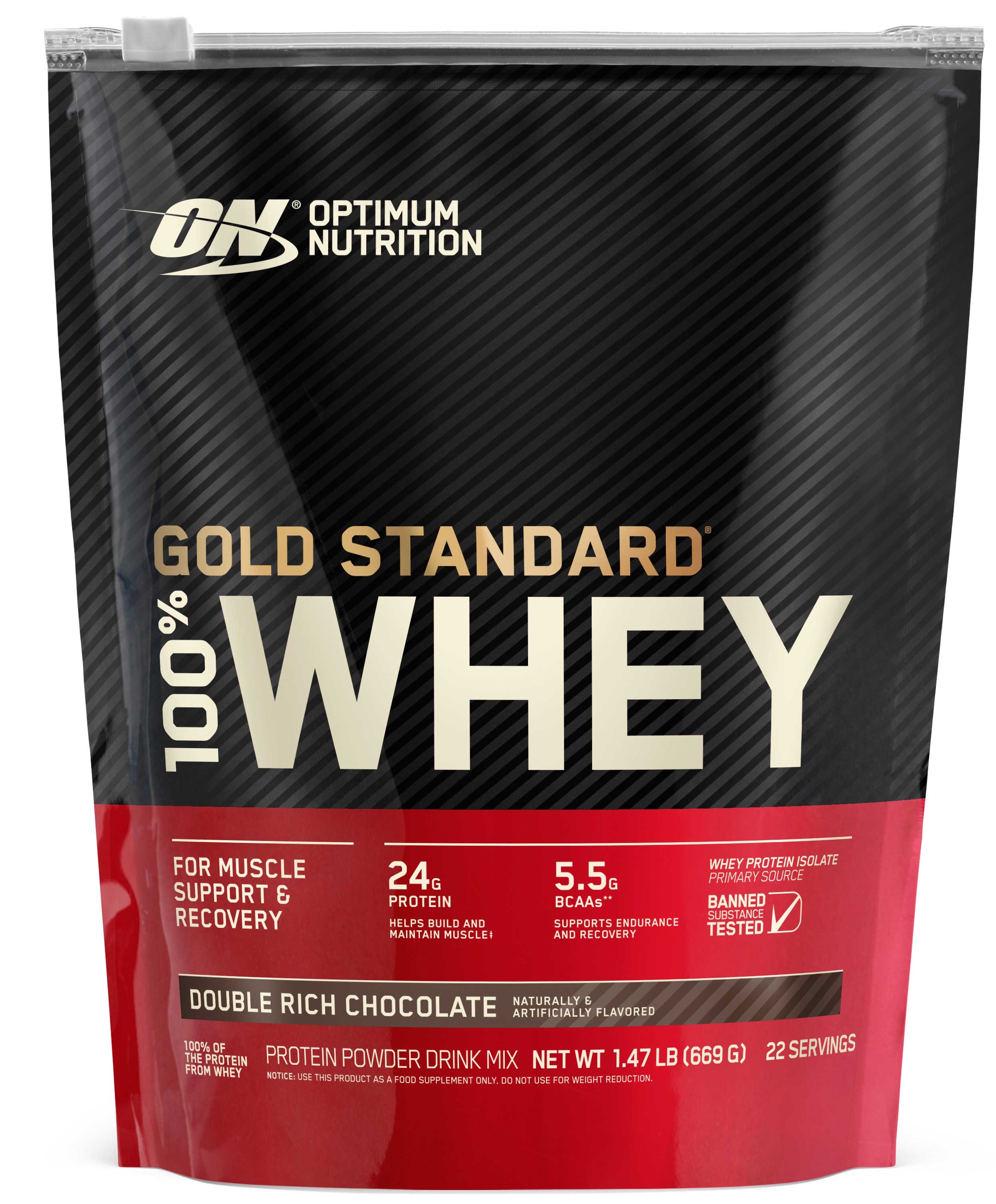 Optimum Nutrition Whey Double Rich Chocolate Drink Mix, 1.5 Pound -- 6 per case