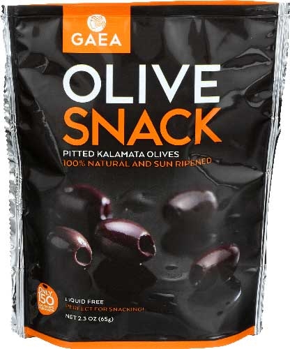 Gaea Pitted Kalamata Olives - Snack Pack, 2.3 Ounce -- 8 per case
